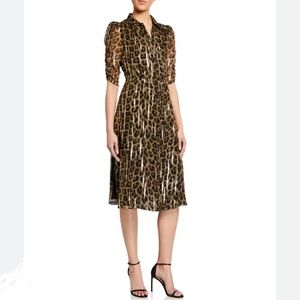 BA&SH Jozy Metallic Leopard Print Dress Size 1 NWT